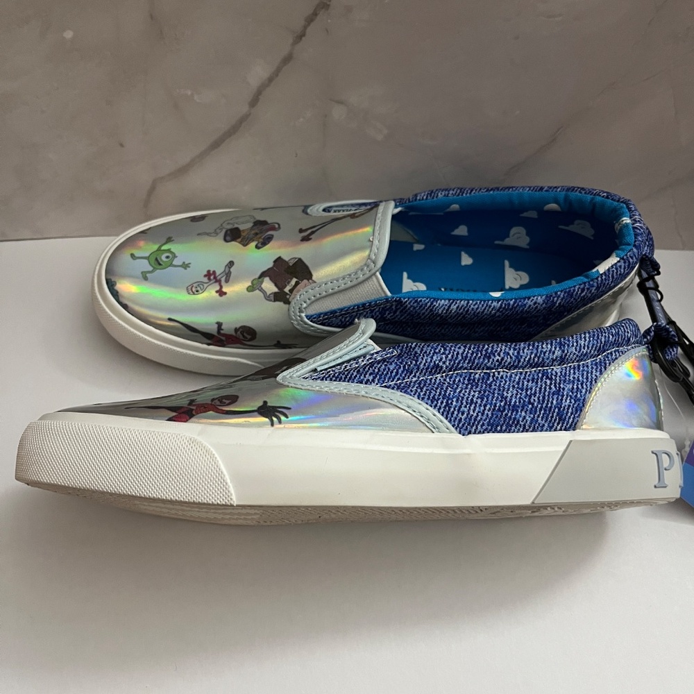 NWT Disney Pixar Women’s Slip-on Sneakers Size 7 - Picture 4 of 13